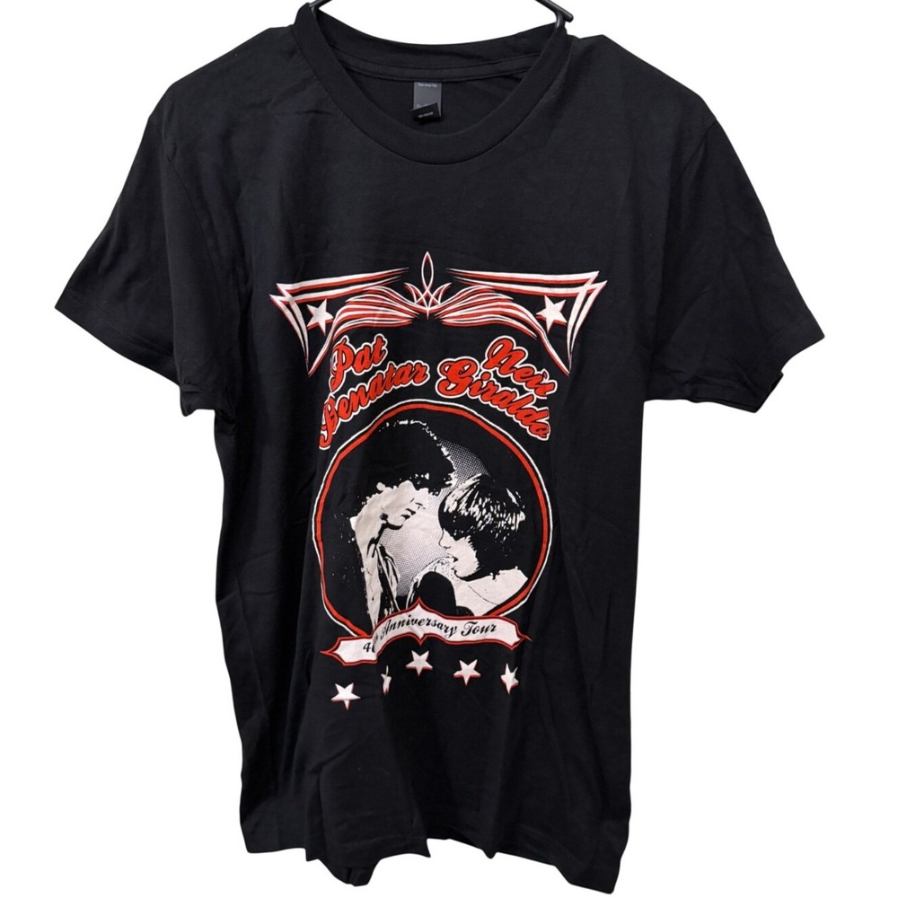 Pat‎ Benatar Neil Giraldo 40th Anniversary Tour Graphic T-Shirt Black Medium
